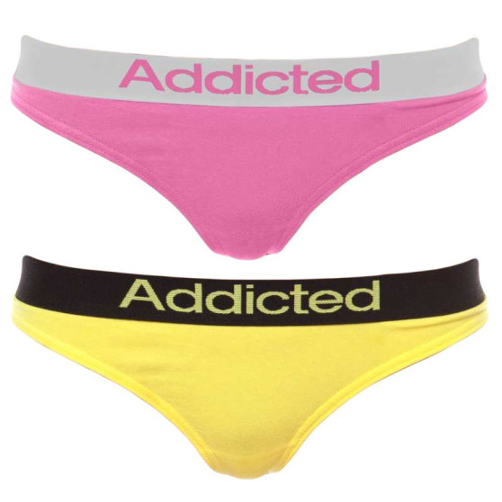 2PACK tanga pentru femei  roz galben Addicted