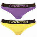 2PACK tanga pentru femei  violet galben Addicted