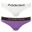 2PACK tanga pentru femei  alb violet Addicted