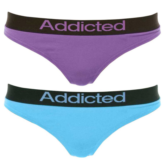 2PACK tanga pentru femei  violet albastru Addicted