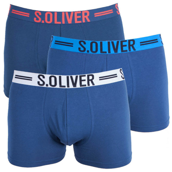 3PACK boxeri pentru bărbați S.Oliver albastru (26.899.97.4229.12C1)