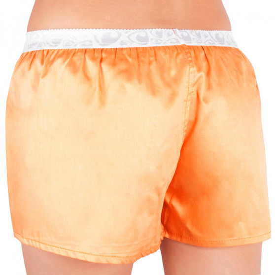 Boxeri damă Represent solid portocaliu alb rubber