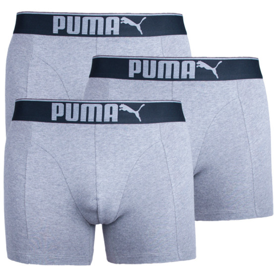 3PACK boxeri bărbați Puma gri (681030001 032)