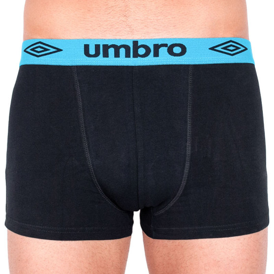 Boxeri pentru bărbați Umbro scurt negru cu elastic albastru