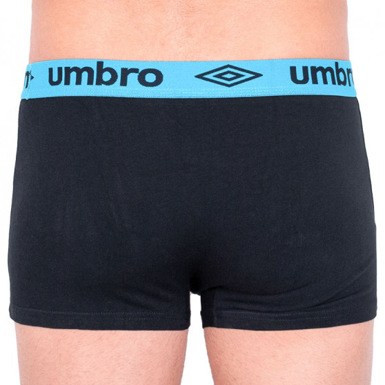 Boxeri pentru bărbați Umbro scurt negru cu elastic albastru