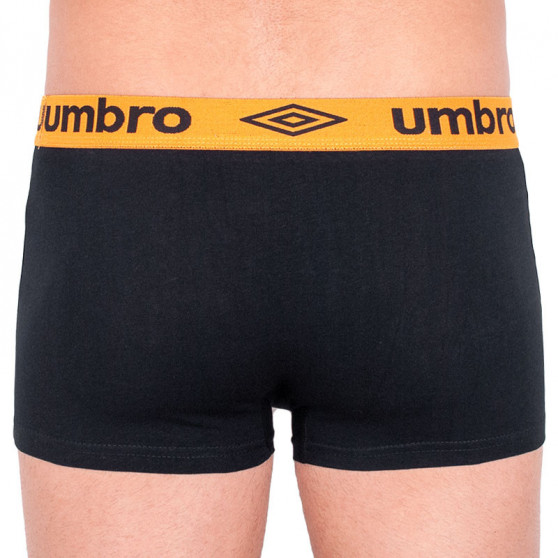 Boxeri pentru bărbați Umbro short negru cu elastic portocaliu