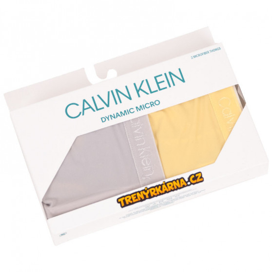 2PACK tanga damă Calvin Klein multicolor (QD3695E-HU4)