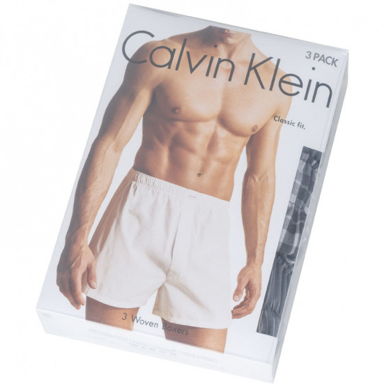 3PACK Boxeri largi bărbați Calvin Klein clasic fit multicolori (U1732A-GGM)