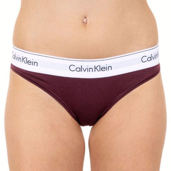 Chiloți pentru femei Calvin Klein burgundy (F3787E-MDO)