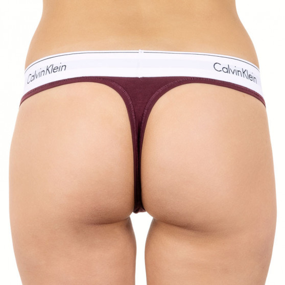 Tanga pentru femei Calvin Klein burgundy (F3786E-MDO)
