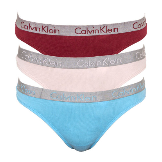3PACK tanga damă Calvin Klein multicolor (QD3590E-RJV)