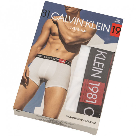 Boxeri bărbați Calvin Klein albi (NB2050A-100)