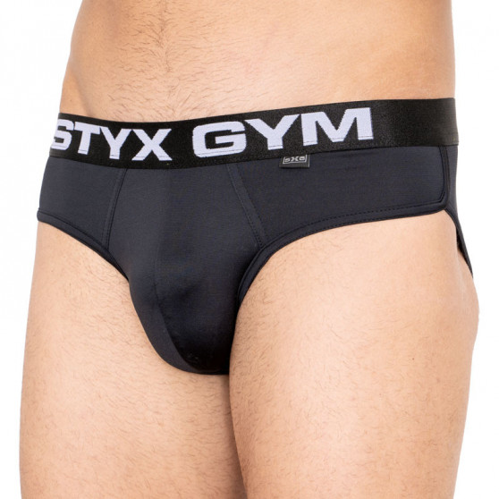 Chiloți pentru bărbați Styx sport funcțional sport elastic negru (S740)