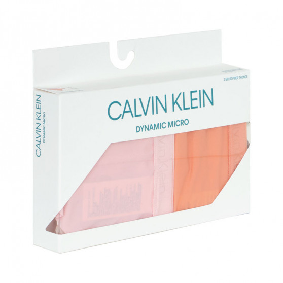 2PACK tanga damă Calvin Klein multicolor (QD3695E-CDJ)