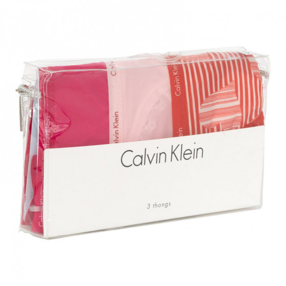 3PACK tanga damă Calvin Klein multicolor (QD3592E-QQ3)