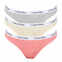 3PACK tanga damă Calvin Klein multicolor (QD3587E-OPB)