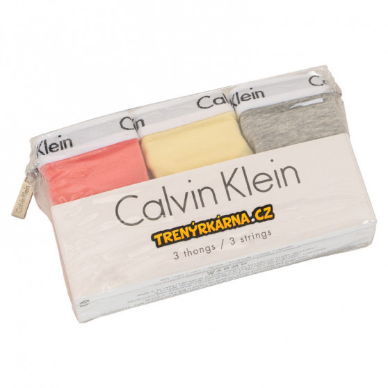 3PACK tanga damă Calvin Klein multicolor (QD3587E-OPB)