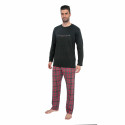 Pijamale pentru bărbați Gino gri roșu (79075)