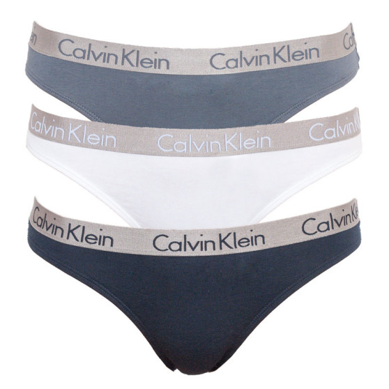 3PACK tanga damă Calvin Klein multicolor (QD3590E-CZ3)