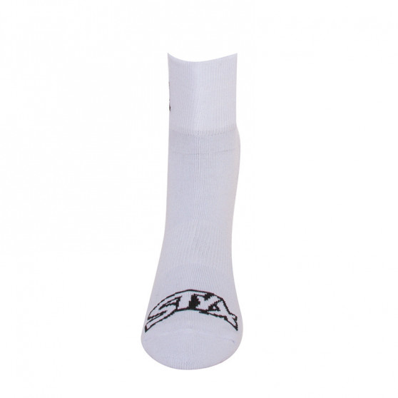 Șosete Styx scurte albe cu logo negru (HK1061)