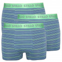 3PACK boxeri pentru bărbați Stillo gri cu dungi verzi (STP-0101010)