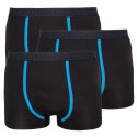 3PACK boxeri pentru bărbați Stillo negru cu dungi albastre (STP-0161616)
