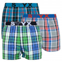 3PACK Boxeri largi bărbați Styx elastic sport multicolor (B7390714)