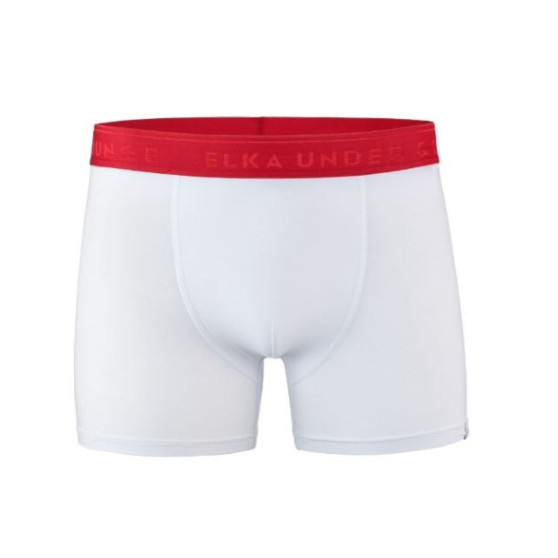 Boxeri pentru bărbați ELKA alb cu elastic roșu premium (PB012)