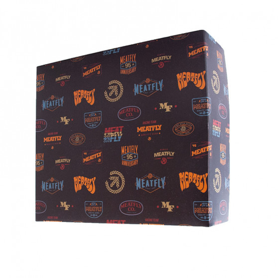2PACK Boxeri largi bărbați Meatfly multicolor în cutie cadou (Agostino - Badges)