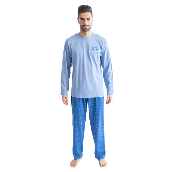 Pijamale pentru bărbați Gino albastru deschis (79089)
