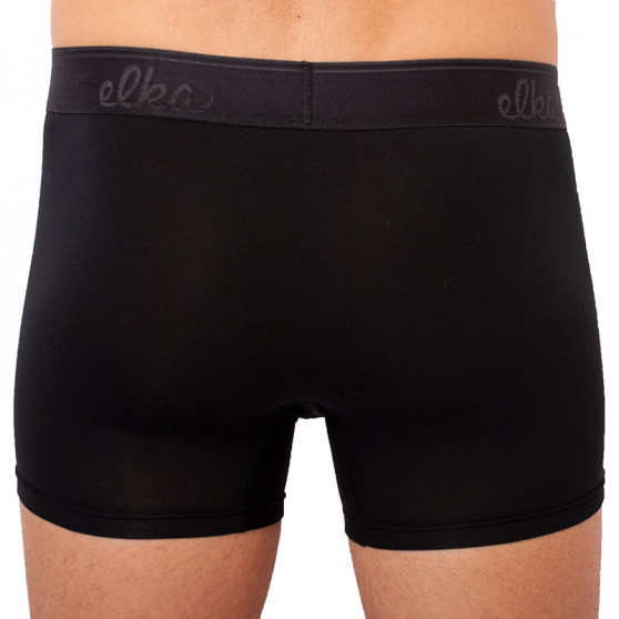Boxeri pentru bărbați ELKA negru cu elastic negru premium (PB041)