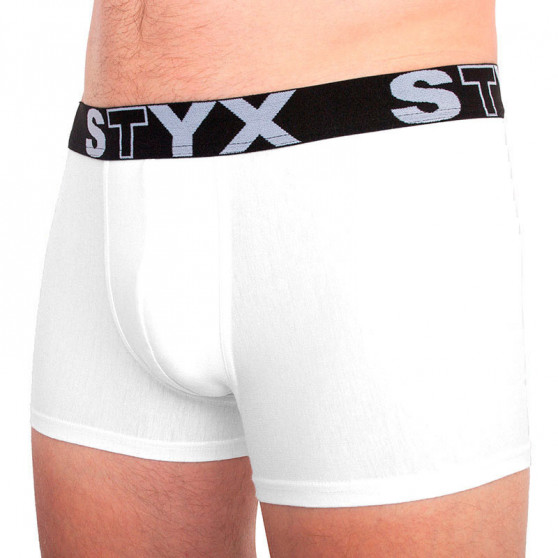Boxeri bărbați Styx elastic sport supradimensionați albi (R1061)