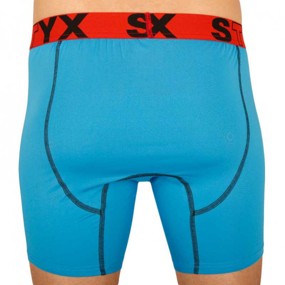 Boxeri funcționali pentru bărbați Styx albaștri cu elastic roșu (W961)