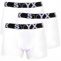 3PACK boxeri bărbați Styx elastic sport alb supradimensionat (R10616161)