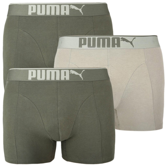 3PACK boxeri pentru bărbați Puma kaki (100000896 006)