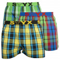 3PACK Boxeri largi bărbați Styx elastic sport multicolor (B8252730)