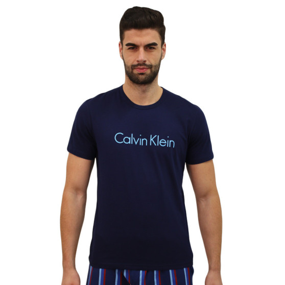Tricou bărbătesc Calvin Klein albastru închis (NM1129E-DYC)