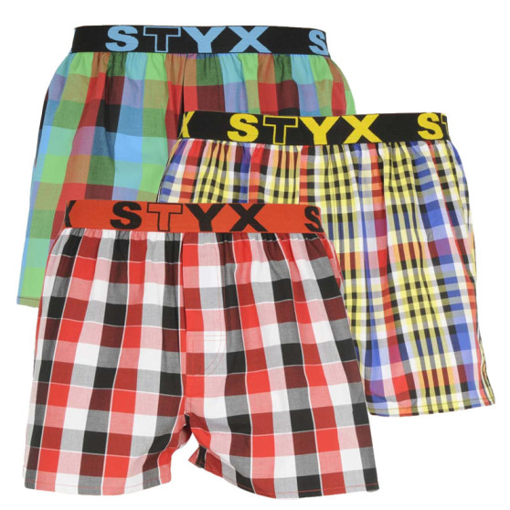 3PACK Boxeri largi bărbați Styx elastic sport multicolor (B83103336)