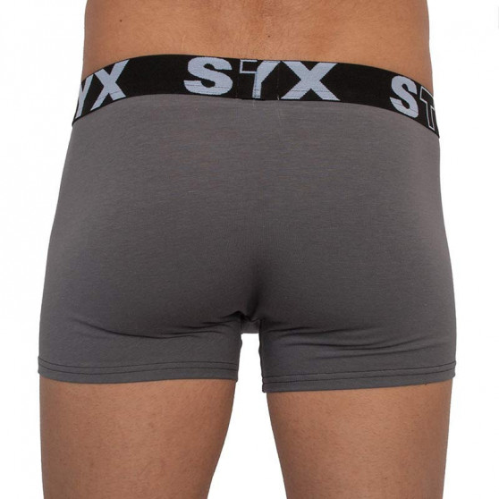 3PACK Boxeri bărbați Styx elastic sport mărimi mari gri închis (R10636363)