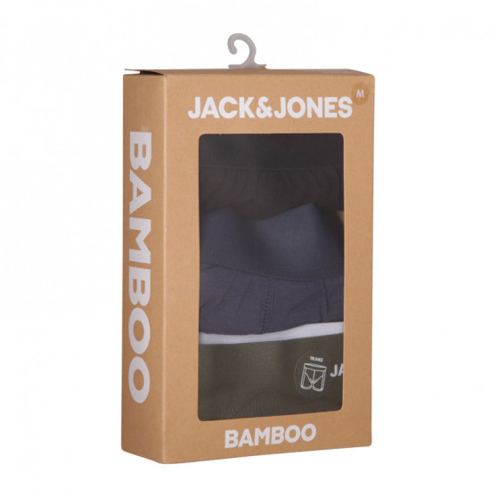 3PACK Boxeri bărbați Jack and Jones bambus multicolori (12198852 - Forest night/black)