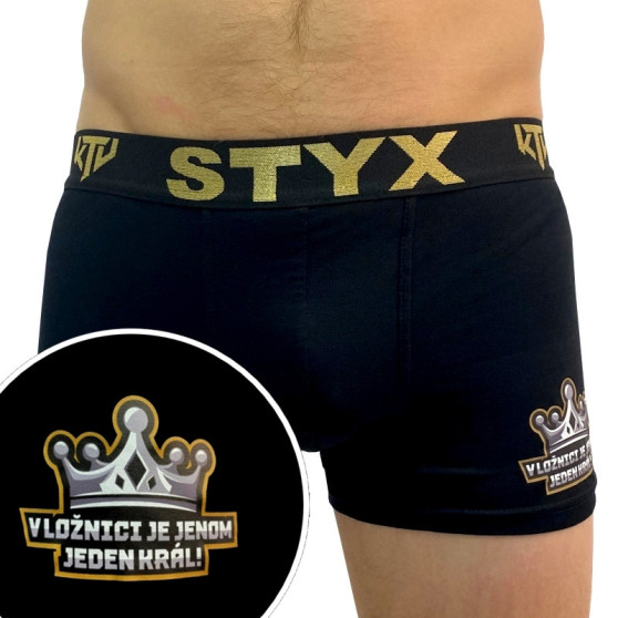 Boxeri bărbați Styx / KTV elastic sport negru - elastic negru (GTCK960)
