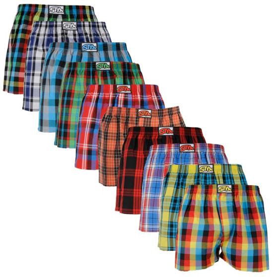 10PACK Boxeri largi bărbați Styx elastic clasic multicolor (A901234567890)