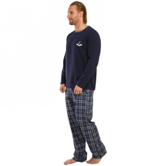 Pijama bărbați La Penna albastră mărimi mari (LAP-K-19003)
