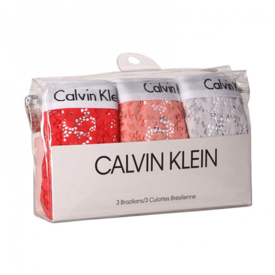 3PACK Chiloți damă brazilieni Calvin Klein multicolori (QD3925E-W5F)