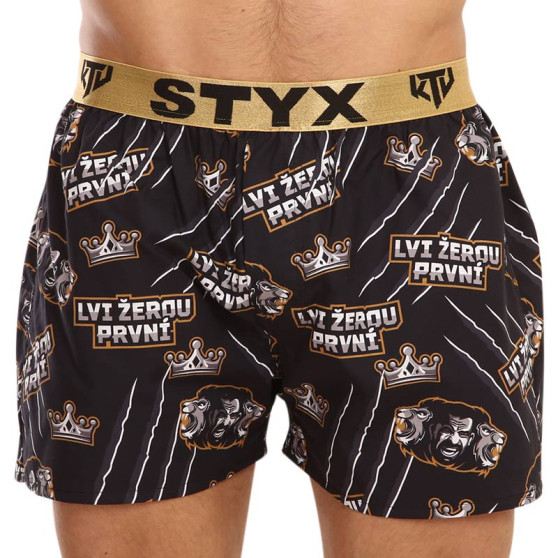 Boxeri largi bărbați Styx art / KTV elastic sport - elastic auriu - ediție limitată (BTZ960)