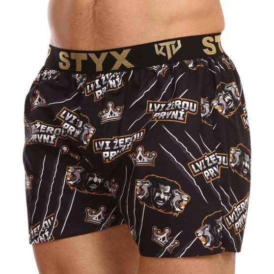 Boxeri largi bărbați Styx art / KTV elastic sport - elastic negru - ediție limitată (BTC960)