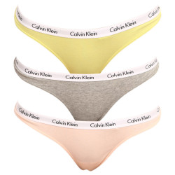 3PACK tanga damă Calvin Klein multicolor supradimensional (QD3800E-13X)