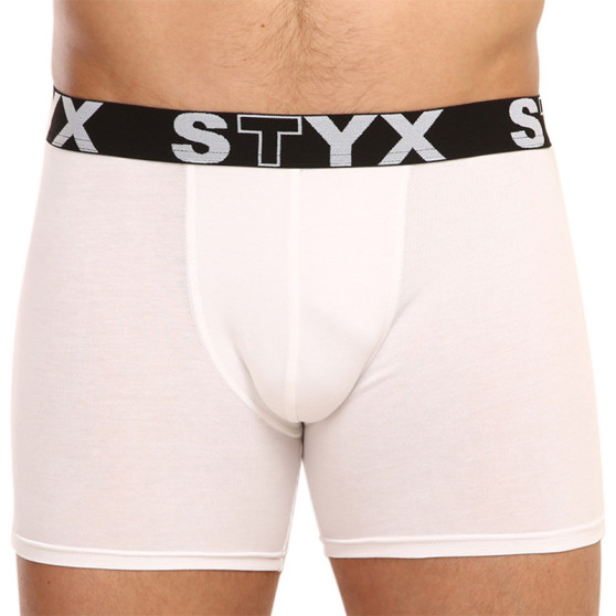 Boxeri bărbați Styx long elastic sport albi (U1061)