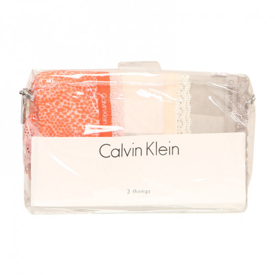 3PACK tanga damă Calvin Klein multicolor (QD3802E-13Z)