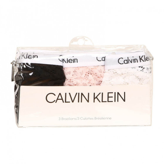 3PACK Chiloți damă brazilieni Calvin Klein multicolori (QD3925E-24X)